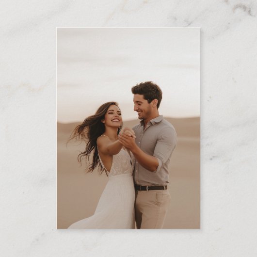 Liefde & Bedankt Elegante foto bruiloft Dank u Plaatskaartje (Achterkant)