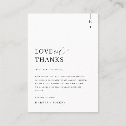 Liefde & Bedankt Elegante foto bruiloft Dank u Plaatskaartje (Voorkant)