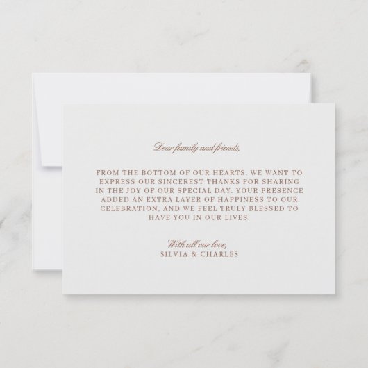 Liefde & Bedankt Elegante trouwfoto (Achterkant)