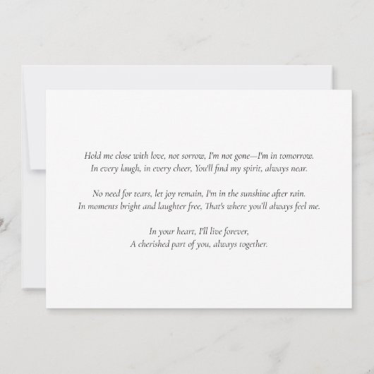 Liefde & Bedankt Eucalyptus Begrafenisfoto (Achterkant)