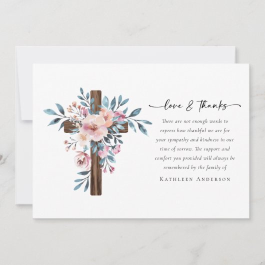 Liefde & Bedankt Eucalyptus Cross Begrafenismonume (Voorkant)