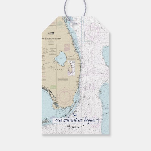 Liefde & Bedankt Florida nautische anker bruiloft Cadeaulabel (Achterkant)