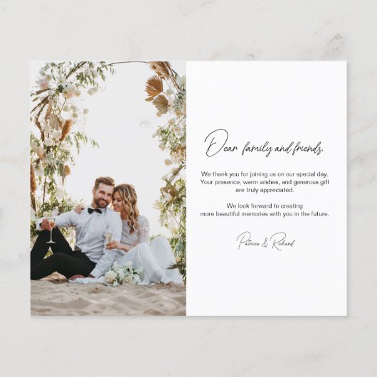 Liefde & Bedankt Foto Budget Bruiloft Dank u Kaart (Achterkant)