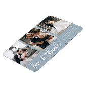 Liefde Bedankt Foto Collage Hand-Letterige Stusty  Magneet (Linkerzijde)