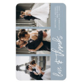 Liefde Bedankt Foto Collage Hand-Letterige Stusty  Magneet (Verticaal)