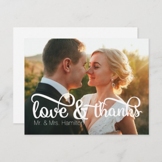 Liefde & Bedankt Foto Hartelijk dank Kaart (Voorkant / Achterkant)