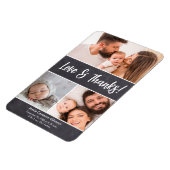 Liefde & Bedankt Fotocollage Verticaal Baby shower Magneet (Linkerzijde)