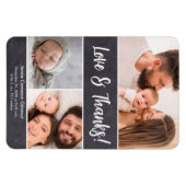 Liefde & Bedankt Fotocollage Verticaal Baby shower Magneet (Horizontaal)