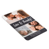 Liefde & Bedankt Fotocollage Verticaal Baby shower Magneet (Rechterzijde)