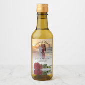 Liefde & Bedankt Foto's & Red Rose Wedding Mini Wijn Etiket (Voorkant)