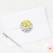 Liefde & Bedankt Geel Zonnebloem Rozen Trouwgunst Ronde Sticker (Envelop)