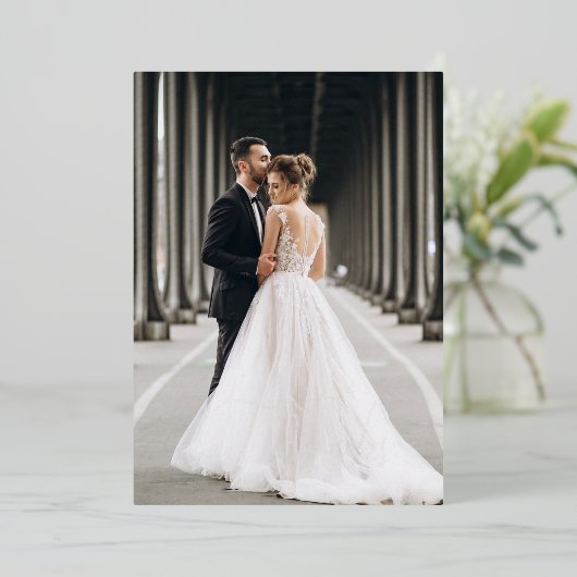 Liefde & Bedankt Gold Foil Weddenschap Hartelijk d Folie Uitnodiging (Staand Voorkant)