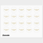 Liefde & Bedankt Goud Modern Chic Bruiloft Favor Ronde Sticker (Vel)