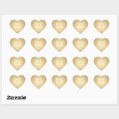 Liefde & Bedankt Gouden Faux Folie Eenvoudig Elega Hart Sticker (Vel)