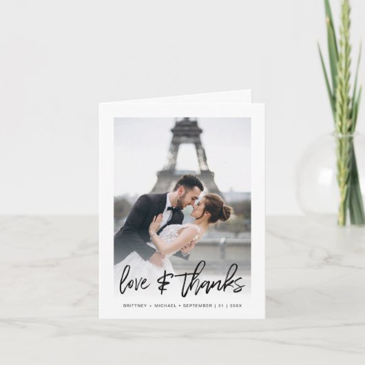 Liefde & Bedankt Hand Lettered Foto (Voorkant)