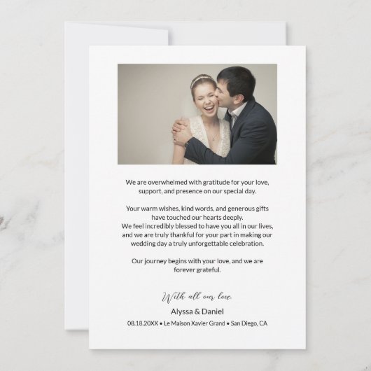 Liefde & Bedankt Hart Moderne bruiloft Fotocollage (Achterkant)