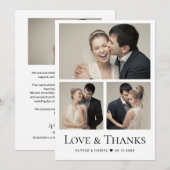 Liefde & Bedankt Hart Moderne bruiloft Fotocollage (Voorkant / Achterkant)