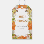 Liefde & bedankt Herfst pompoen bruiloft Cadeaulabel (Voorkant)
