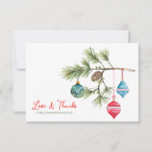 Liefde & Bedankt Kerst Waterverf Dank u kaart (Voorkant)