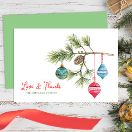 Liefde & Bedankt Kerst Waterverf Dank u kaart