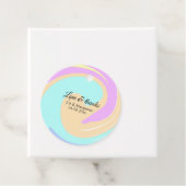 Liefde & bedankt kleurrijke marmeren bruiloft naam bedankjes labels (In situ)