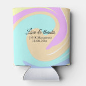 Liefde & bedankt kleurrijke marmeren bruiloft naam blikjeskoeler (Achterkant)