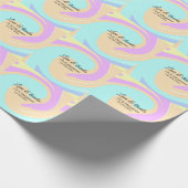 Liefde & bedankt kleurrijke marmeren bruiloft naam cadeaupapier (Hoek)