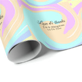 Liefde & bedankt kleurrijke marmeren bruiloft naam cadeaupapier (Rol Hoek)