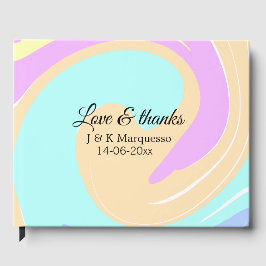 Liefde & bedankt kleurrijke marmeren bruiloft naam gastenboek