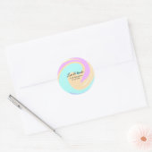 Liefde & bedankt kleurrijke marmeren bruiloft naam ronde sticker (Envelop)
