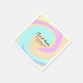 Liefde & bedankt kleurrijke marmeren bruiloft naam servet (Hoek)