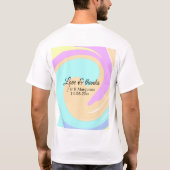 Liefde & bedankt kleurrijke marmeren bruiloft naam t-shirt (Achterkant)