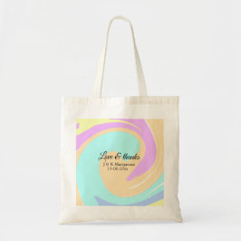 Liefde & bedankt kleurrijke marmeren bruiloft naam tote bag