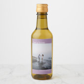 Liefde & Bedankt Lavender Simple Weduwfoto Mini Wijn Etiket (Voorkant)