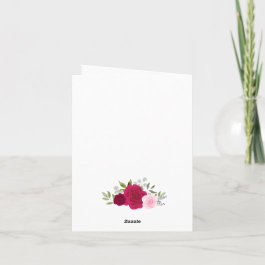 Liefde & Bedankt Magenta Rozen Bruiloftsfoto (Achterkant)