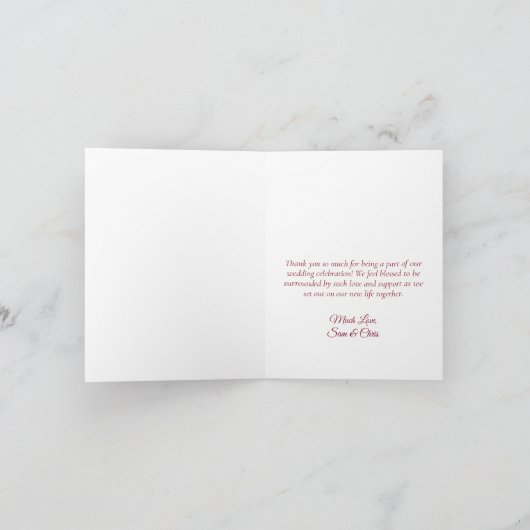 Liefde & Bedankt Magenta Rozen Bruiloftsfoto (Binnen)