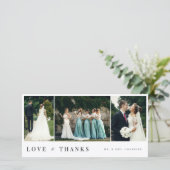 Liefde & Bedankt Minimaal 3 Fotocollage Bruiloft (Staand voorkant)