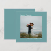 Liefde & Bedankt Minimalistisch Blauwgroen bruilof (Voorkant / Achterkant)