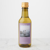 Liefde Bedankt minimalistisch lavender Weddenschap Wijn Etiket (Voorkant)