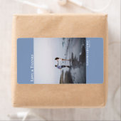 Liefde & Bedankt Minimalistisch Stoffig Blauw Brui Etiket (Insitu)