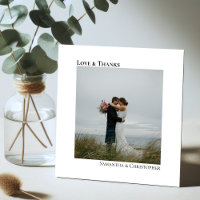 Liefde & Bedankt minimalistische bruiloft Foto bed