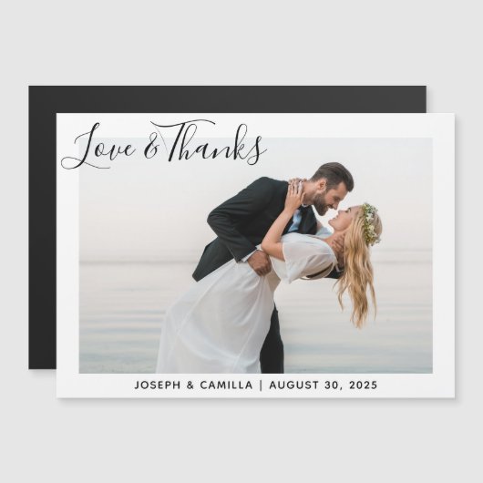 Liefde Bedankt Minimalistische bruiloft foto Keeps (Voorkant / Achterkant)