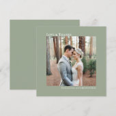 Liefde & Bedankt minimalistische bruiloft Foto Sag Notitiekaartje (Voorkant / Achterkant)