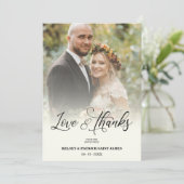 Liefde & Bedankt minimalistische fotobruiloft (Staand voorkant)