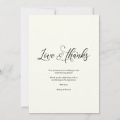 Liefde & Bedankt minimalistische fotobruiloft (Achterkant)