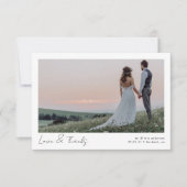 Liefde & Bedankt Minimalistische fotokalligrafie W (Voorkant)