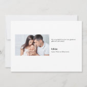 Liefde & Bedankt Modern Custom Foto's Baby shower (Achterkant)