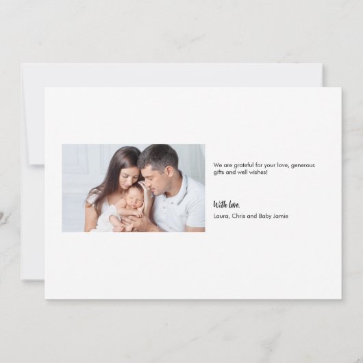 Liefde & Bedankt Modern Custom Foto's Baby shower (Achterkant)