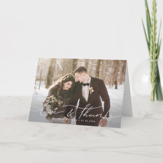 Liefde & Bedankt Modern Hand Lettered Script Weddi (Voorkant)