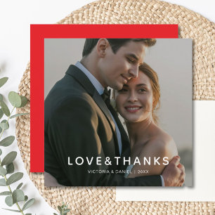 Liefde & Bedankt Modern Paar Bedankkaart Feestdagenkaart